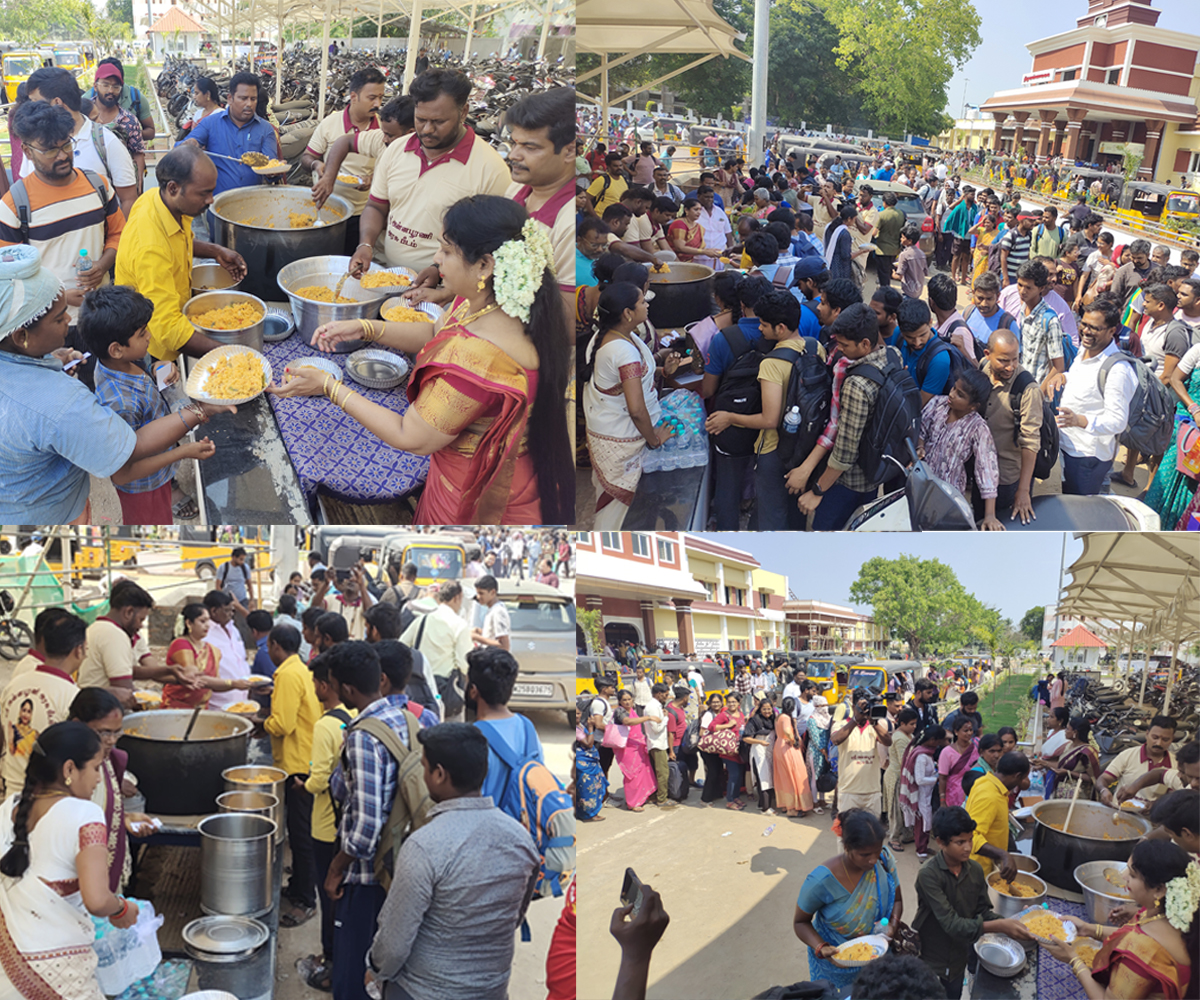 Annadhanam event serving food